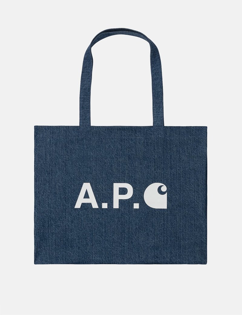 トートバッグ A.P.C. DARK BLUE CORDUROY VERA SHOPPING BAG A.P.C. Corduroy Tote Bag | Blue | FARFETCH