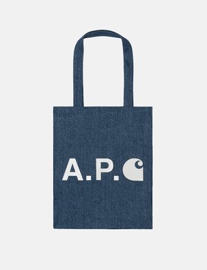 A.P.C./カーハート/コラボ/カーキ/バック/タグ付/未使用 A.P.C. x Carhartt WIP Tote Bag - Washed Indigo | Garmentory