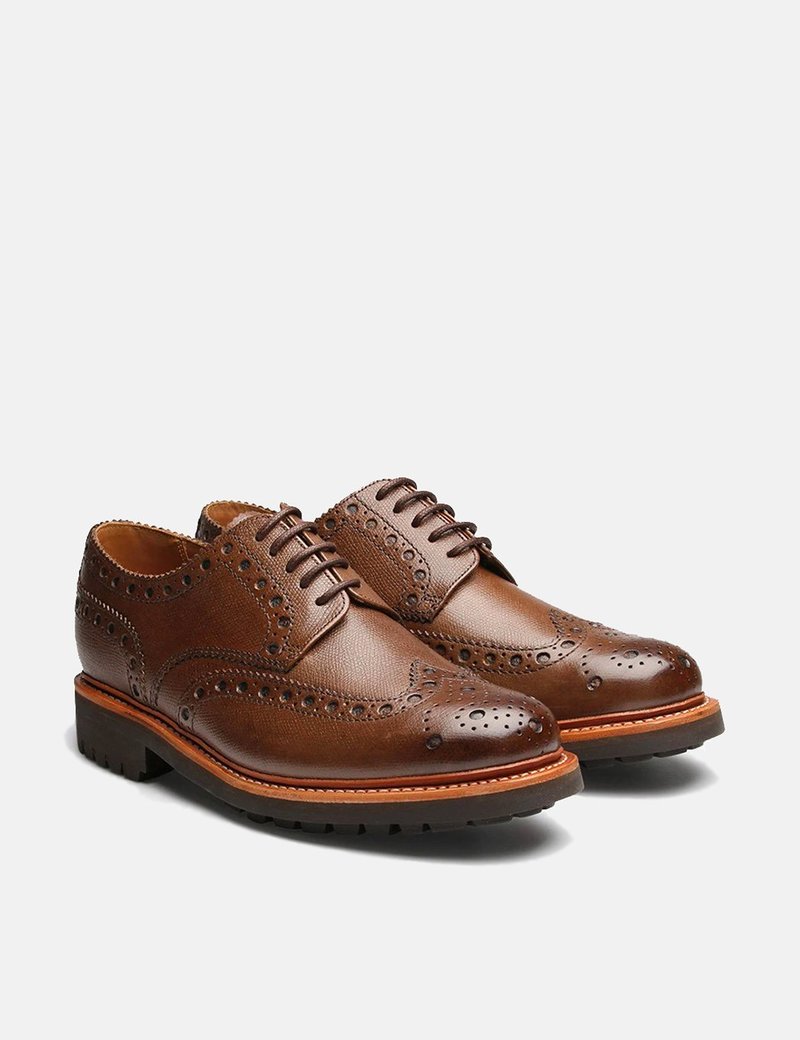 Grenson Archie Commando Sole Brogue Shoes Brown