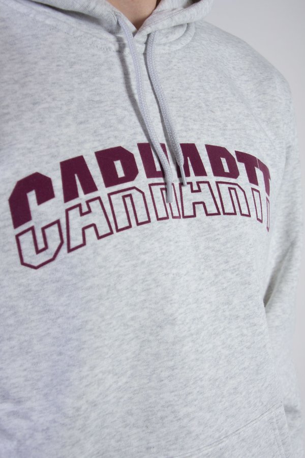 CARHARTT WIP Hooded District Sweat - Ash/Shiraz CARHARTT WIP Hooded District Sweat - Ash/Shiraz