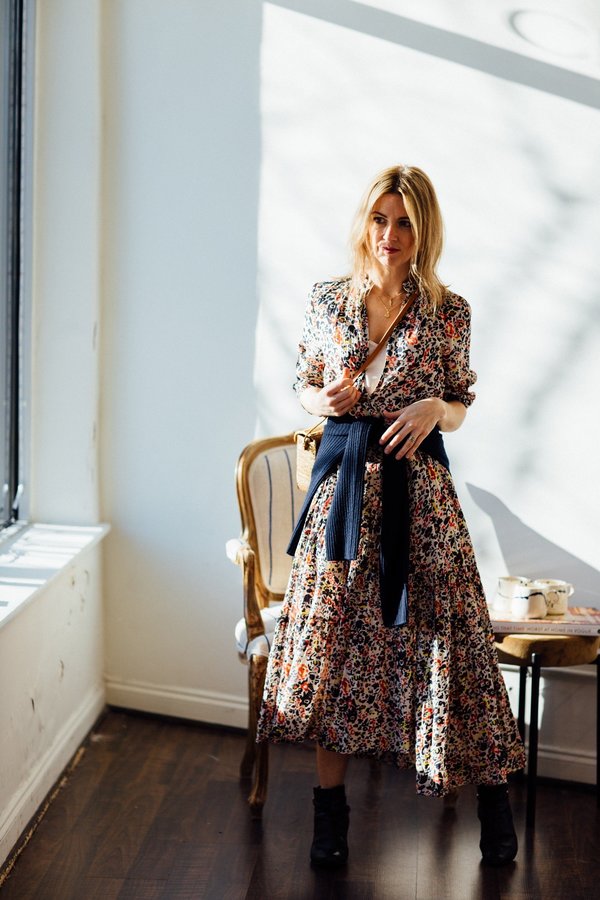 ruffle ruched midi dress English Factory