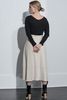 VINCE Belted Seamed Wool Skirt - Oyster - Thumbnail 3