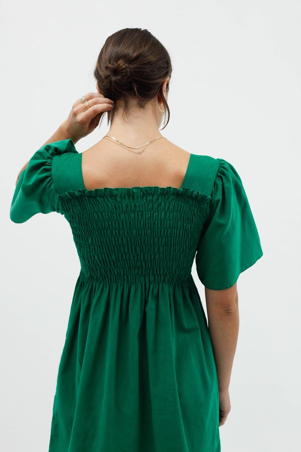 Lisa Says Gah Toni Dress - Emerald Corduroy | Garmentory Lisa Says Gah Toni Dress - Emerald Corduroy | Garmentory