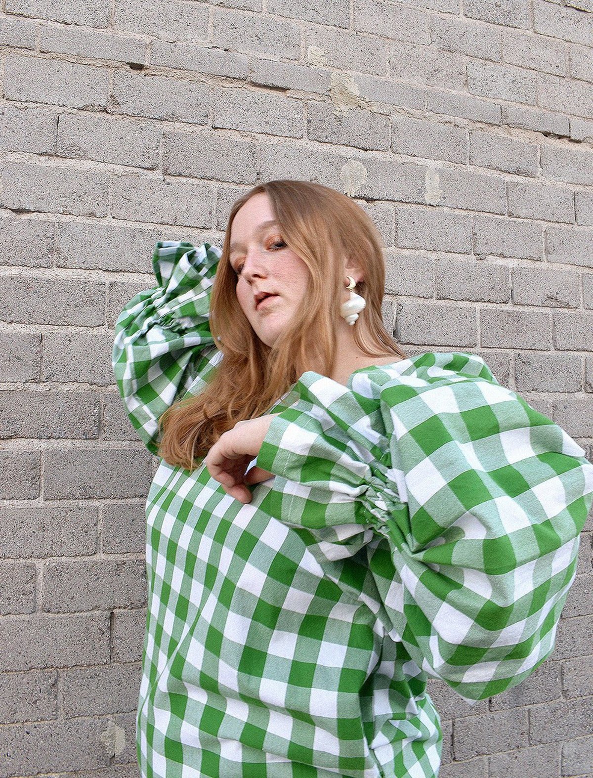 323 Gingham Dress - Green | Garmentory