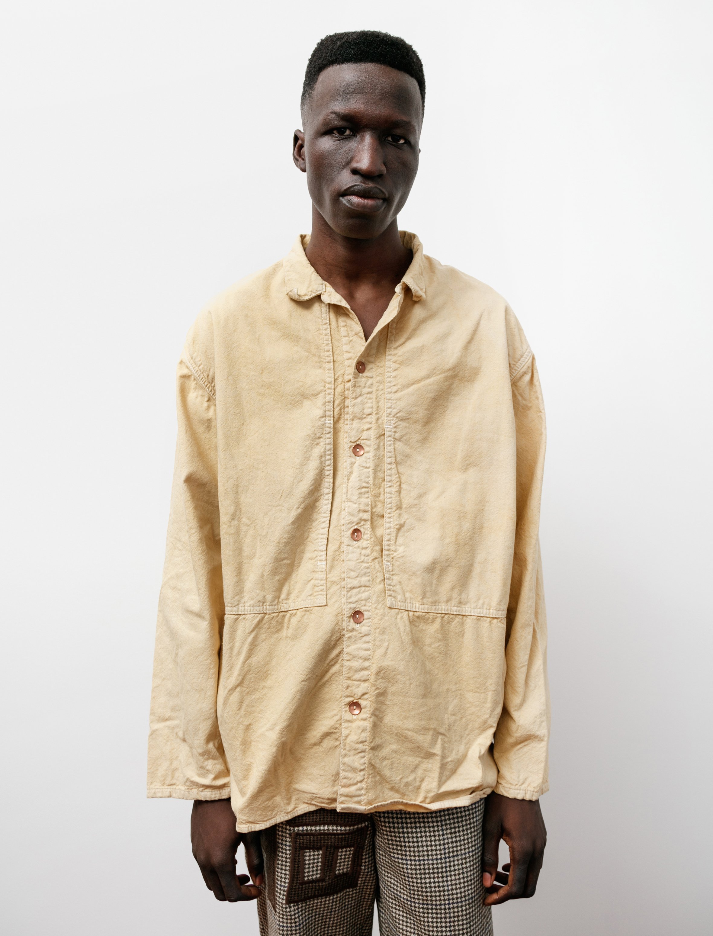 Tender Cotton Flannel Yoke Pocket Shirt Iron Rust Garmentory