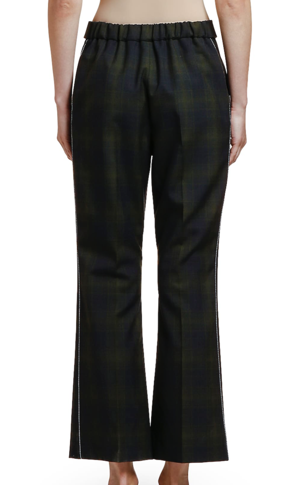 MARNI Plaid Wool Cropped Trouser - Blue/Black Plaid MARNI Plaid Wool Cropped Trouser - Blue/Black Plaid