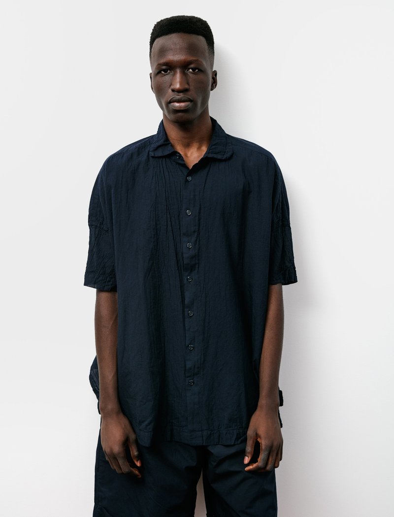 Casey Casey Square Cotton Voile Shirt - Dark Navy | Garmentory