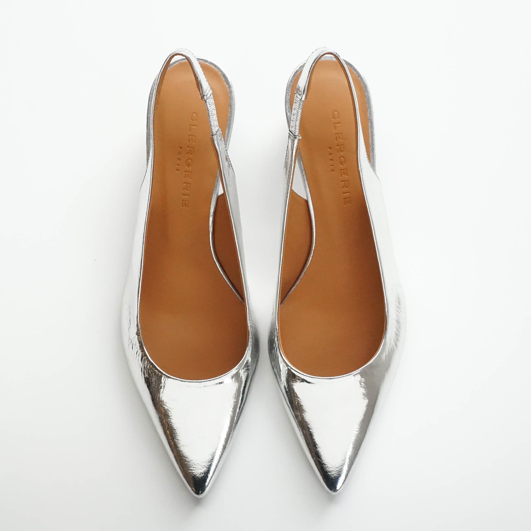 Robert Clergerie Metallic Kitten Heels - Silver | Garmentory