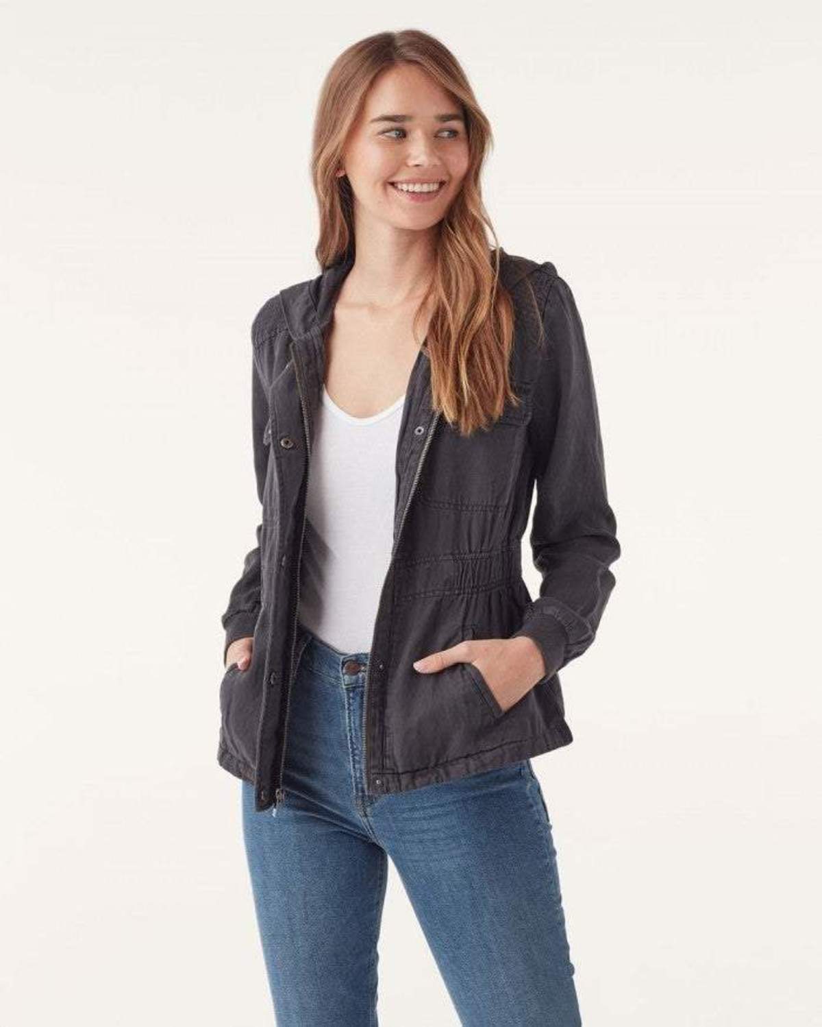 Splendid Alton Anorak Jacket Lead Grey Garmentory