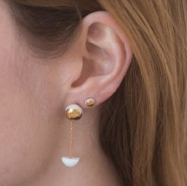 Jujumade pendant half moon earring Jujumade pendant half moon earring