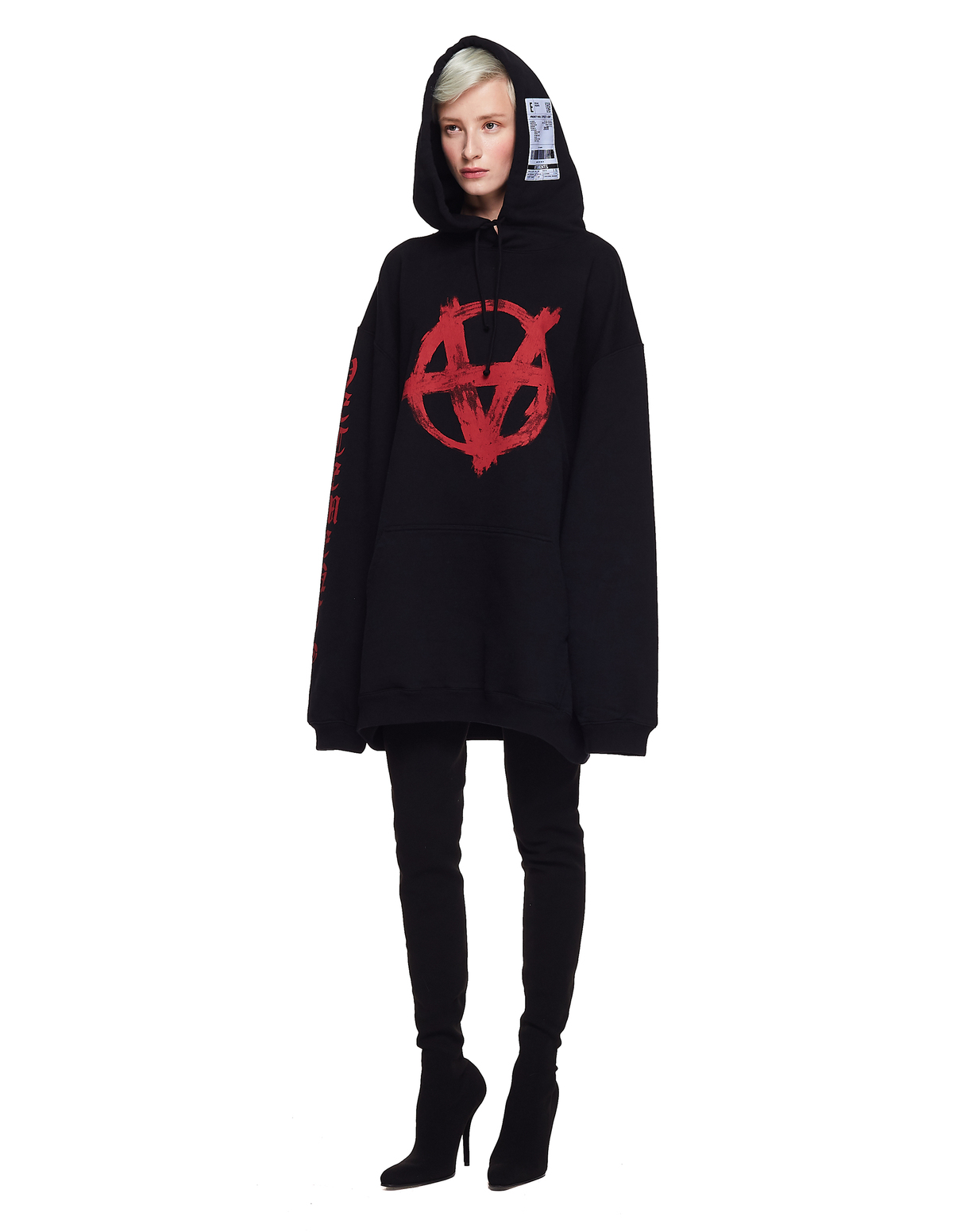 unisex Vetements Cotton Anarchy Hoodie - Black | Garmentory