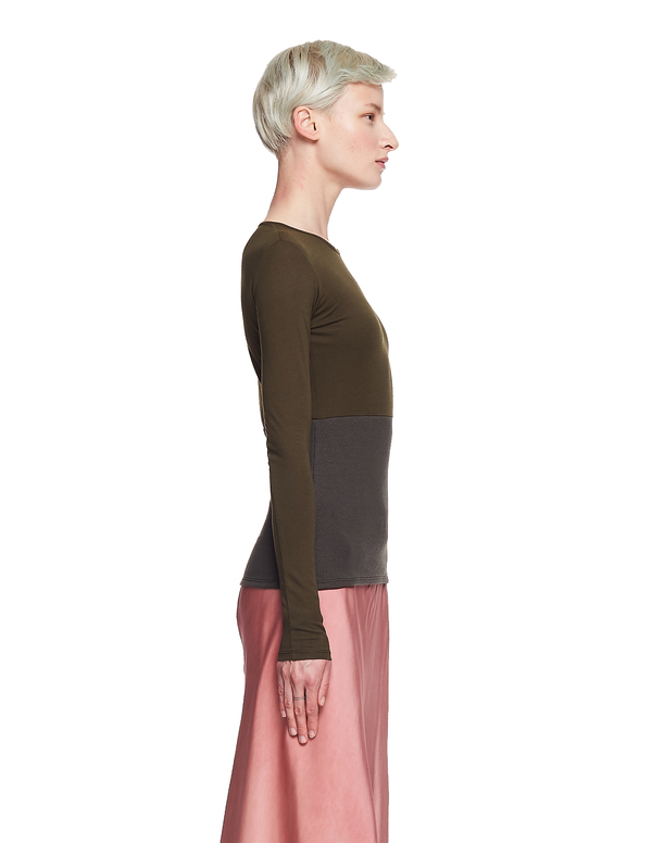 Haider Ackermann Cotton/Ramie L/S T-Shirt - Green Haider Ackermann Cotton/Ramie L/S T-Shirt - Green