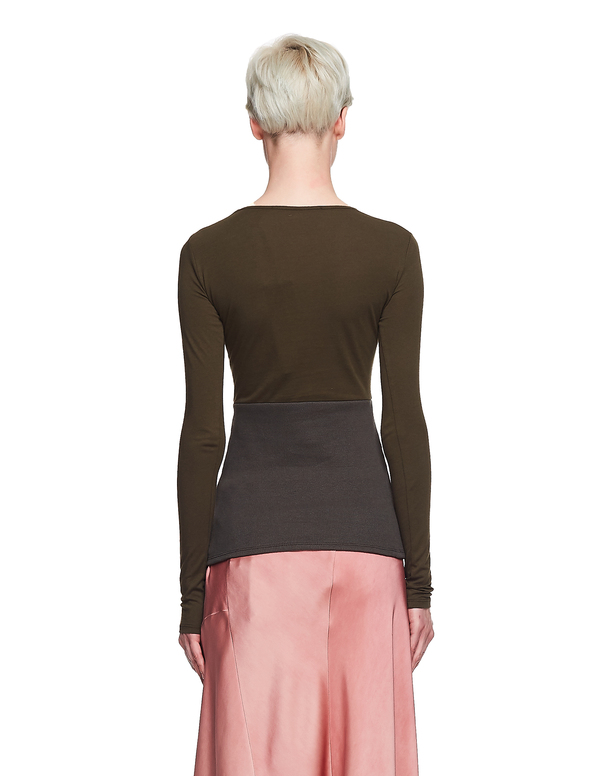 Haider Ackermann Cotton/Ramie L/S T-Shirt - Green Haider Ackermann Cotton/Ramie L/S T-Shirt - Green
