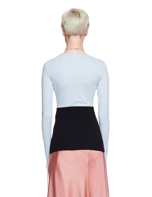 Haider Ackermann Cotton/Ramie L/S T-Shirt - Blue Haider Ackermann Cotton/Ramie L/S T-Shirt - Blue