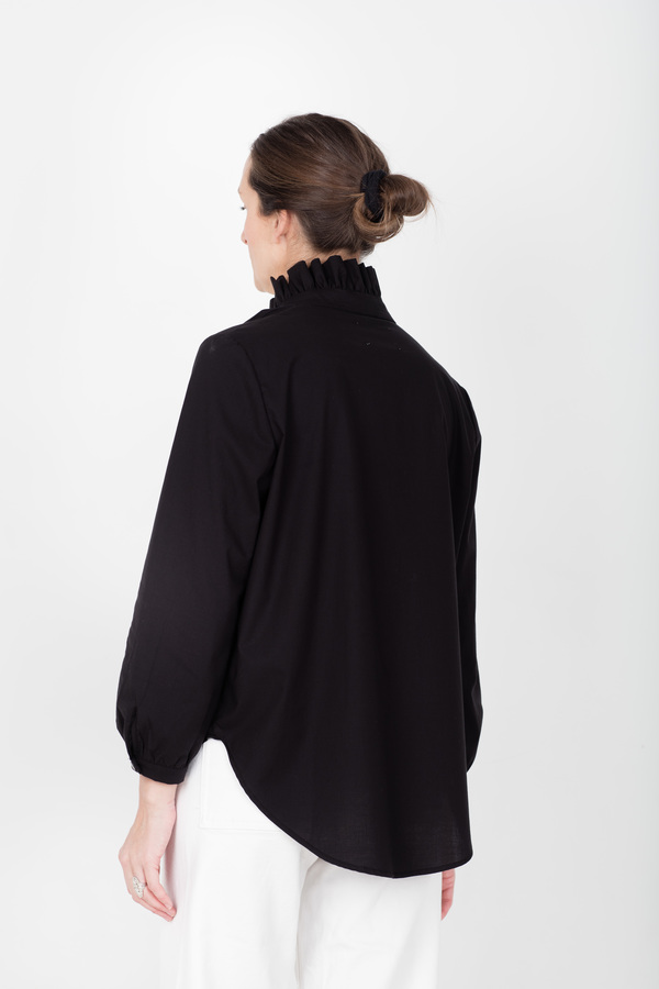 Pley Faye Ruffle Collar Shirt - Black Pley Faye Ruffle Collar Shirt - Black