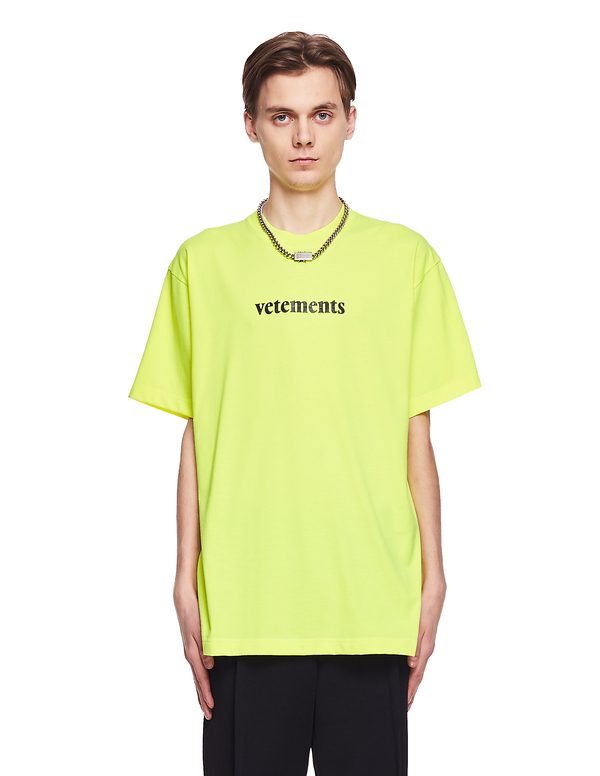 Vetements Cotton Logo T-Shirt - Yellow Vetements Cotton Logo T-Shirt - Yellow