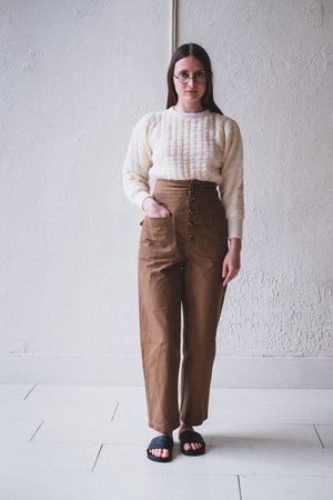 Caron Callahan EMILY PANT - TAN CANVAS Caron Callahan EMILY PANT - TAN CANVAS