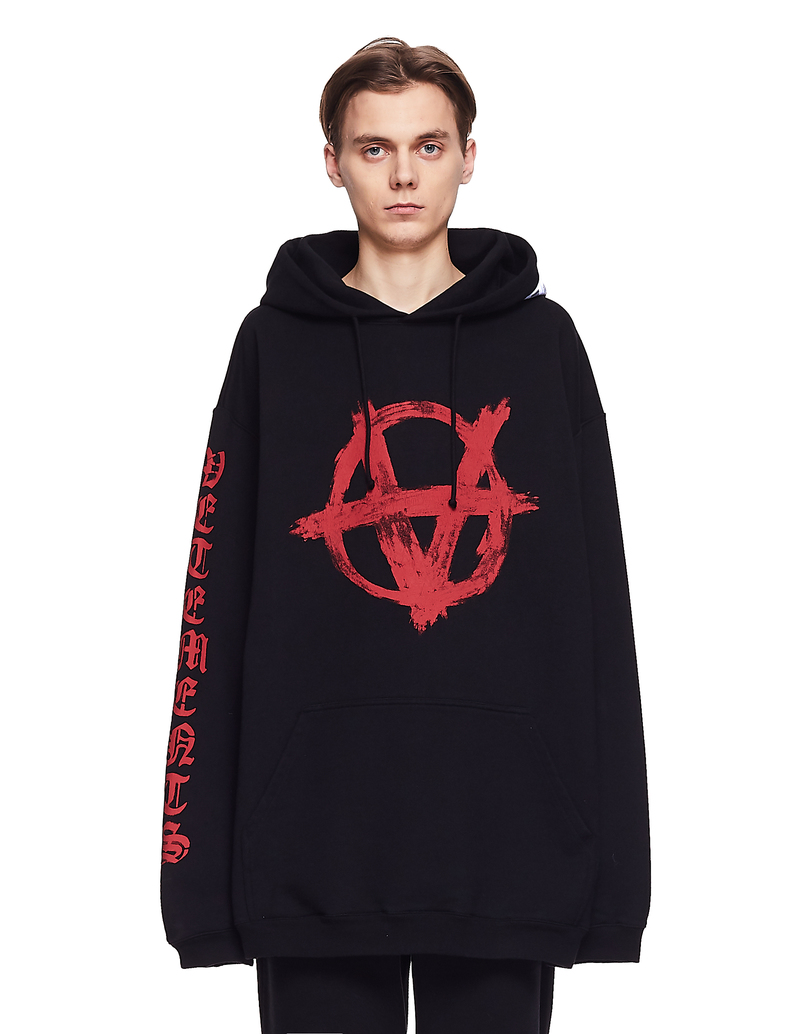 Vetements Cotton Anarchy Hoodie Black