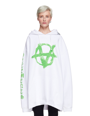 Vetements Cotton Anarchy Hoodie - White | Garmentory