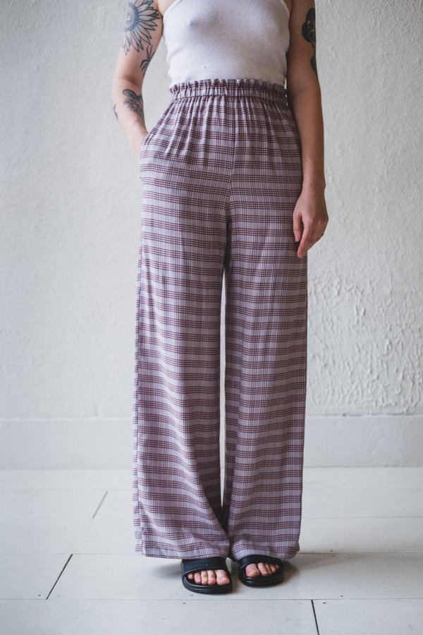 Shaina Mote LOUNGE PANT - LAVENDER CHECK Shaina Mote LOUNGE PANT - LAVENDER CHECK