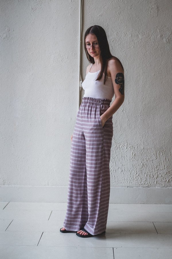 Shaina Mote LOUNGE PANT - LAVENDER CHECK Shaina Mote LOUNGE PANT - LAVENDER CHECK