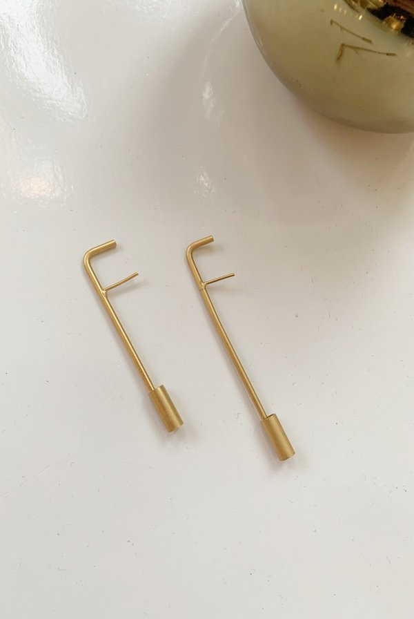 Collanevrosi Jewelry Forked Tube Earrings - Gold Plated Collanevrosi Jewelry Forked Tube Earrings - Gold Plated