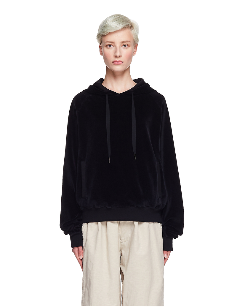 haider ackermann 15aw ベルベット パーカーxxs Haider Ackermann Velvet Embroidered Hoodie - Black | Garmentory