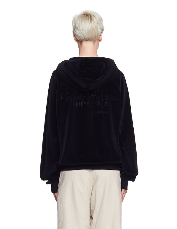 Haider Ackermann Velvet Embroidered Hoodie - Black Haider Ackermann Velvet Embroidered Hoodie - Black