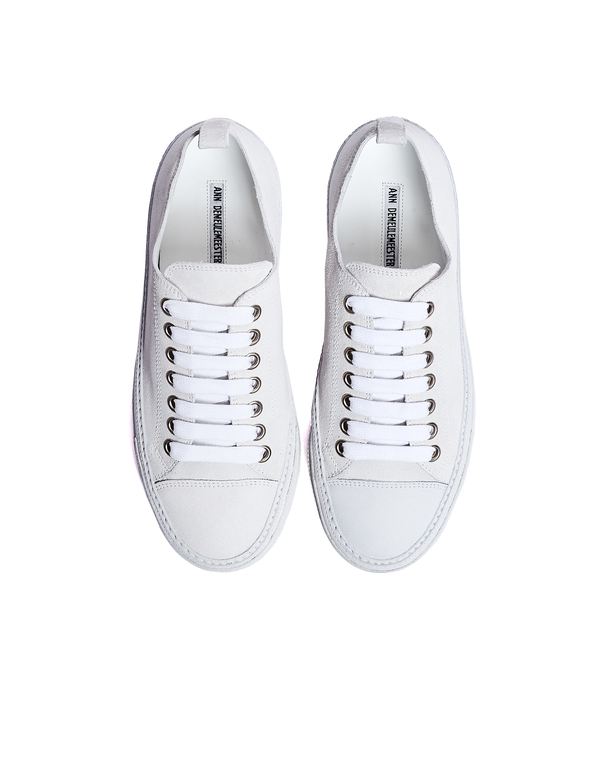 Ann Demeulemeester Suede Low-Top Sneakers - White Ann Demeulemeester Suede Low-Top Sneakers - White