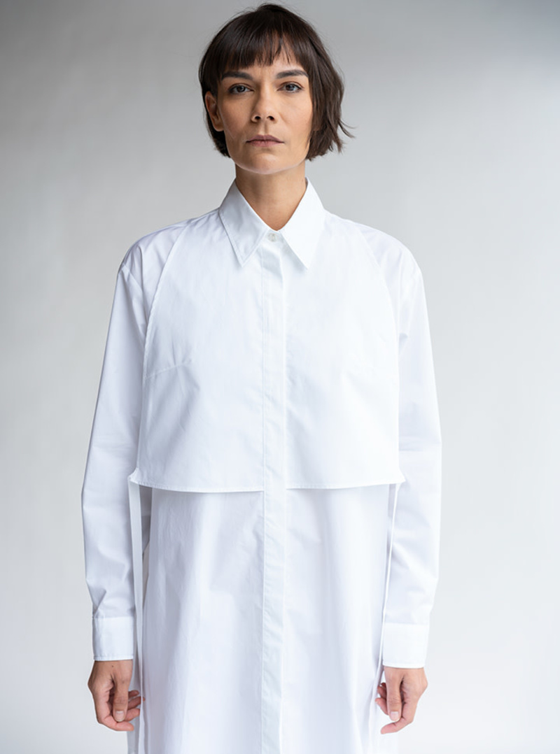 【関税&送料込】Mm6 Numeric Logo Print Poplin Shirt Dress MM6 Maison Margiela Numeric Signature Shirt Dress | REVERSIBLE