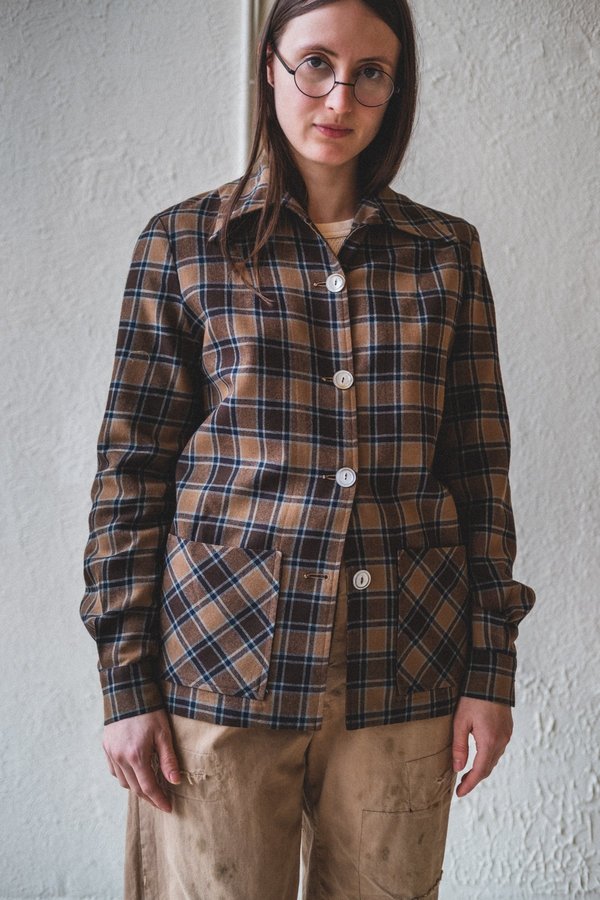 Vintage Wool Plaid Shirt - Blue/Brown Vintage Wool Plaid Shirt - Blue/Brown