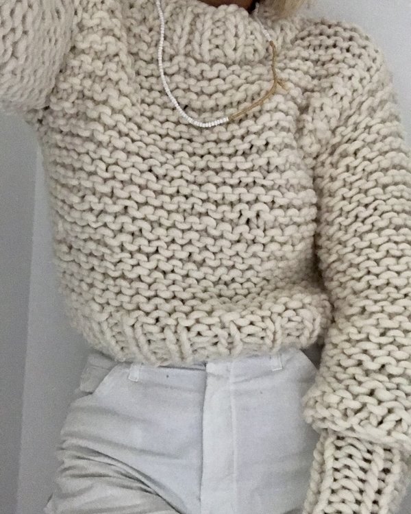 Bozidara Hand Knit Mock Neck Sweater - Cream Bozidara Hand Knit Mock Neck Sweater - Cream