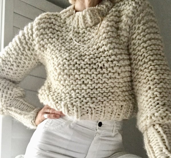 Bozidara Hand Knit Mock Neck Sweater - Cream Bozidara Hand Knit Mock Neck Sweater - Cream