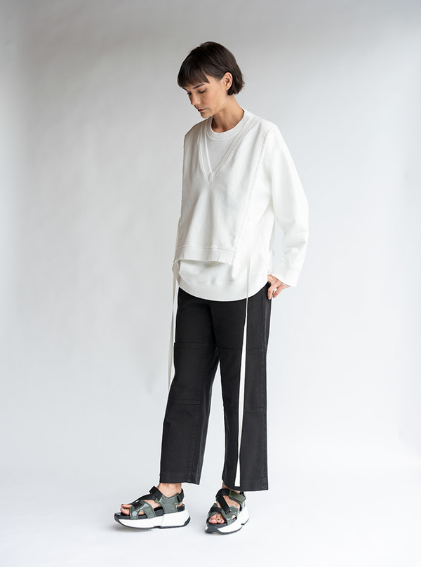 MM6 Maison Margiela Double Knee Trouser - Black Denim MM6 Maison Margiela Double Knee Trouser - Black Denim