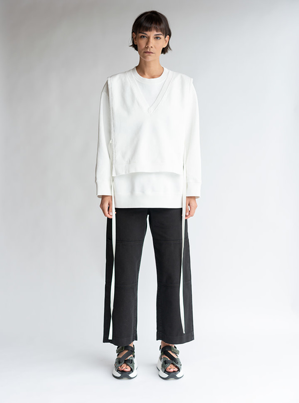 MM6 Maison Margiela Double Knee Trouser - Black Denim MM6 Maison Margiela Double Knee Trouser - Black Denim