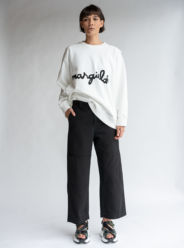 MM6 Maison Margiela Double Knee Trouser - Black Denim MM6 Maison Margiela Double Knee Trouser - Black Denim