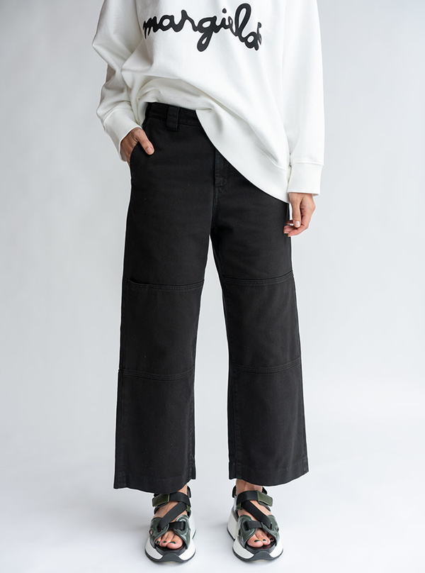 MM6 Maison Margiela Double Knee Trouser - Black Denim MM6 Maison Margiela Double Knee Trouser - Black Denim