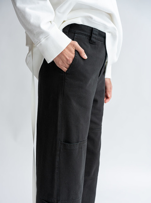 MM6 Maison Margiela Double Knee Trouser - Black Denim MM6 Maison Margiela Double Knee Trouser - Black Denim