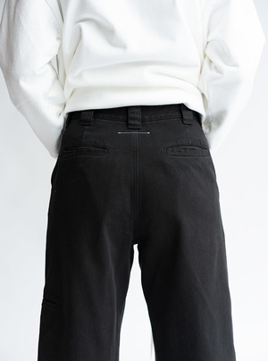 MM6 Maison Margiela Double Knee Trouser - Black Denim MM6 Maison Margiela Double Knee Trouser - Black Denim