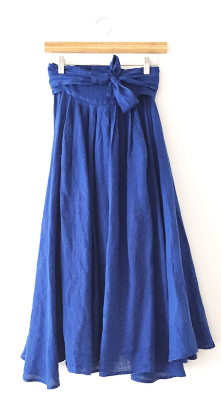 Black Crane Wrap Skirt - Royal Blue Black Crane Wrap Skirt - Royal Blue