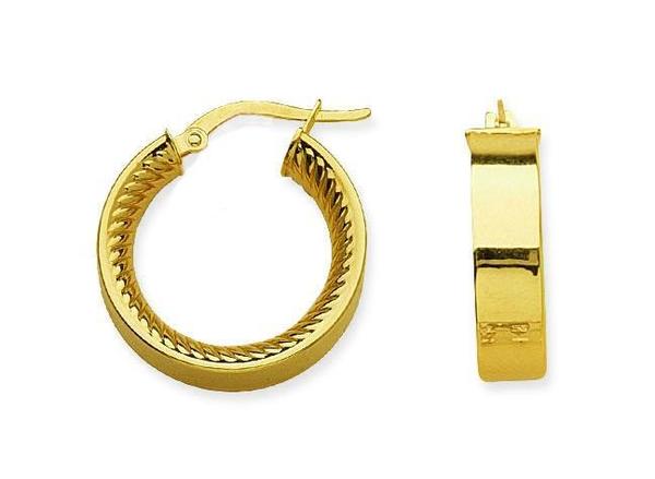 Hestia Jewels Revolve Inner Design Hoop Earrings - Gold Hestia Jewels Revolve Inner Design Hoop Earrings - Gold