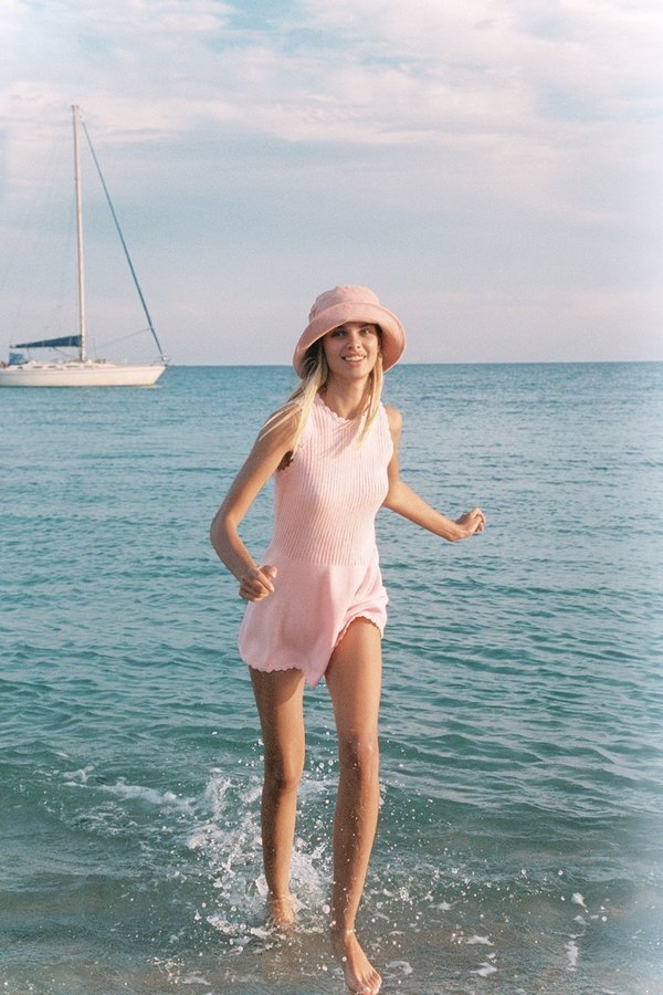Triangl Bucket Hat‎ Pink Terry Pool Beach Vacation Preppy Women main image 2