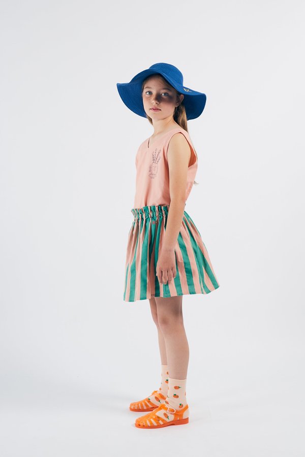 KIDS Bobo Choses Striped Flared Skirt - GREEN/PINK KIDS Bobo Choses Striped Flared Skirt - GREEN/PINK