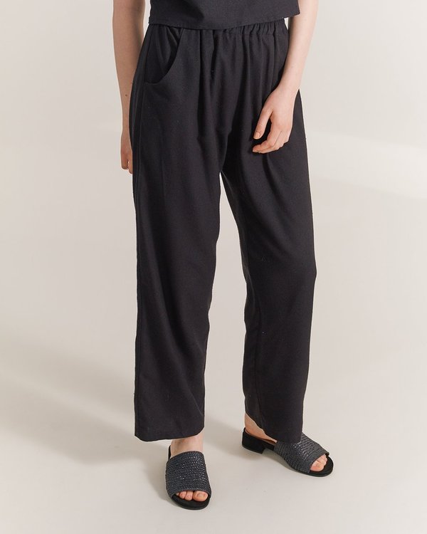 Maria Morgana Raw Silk Pants - Black Maria Morgana Raw Silk Pants - Black