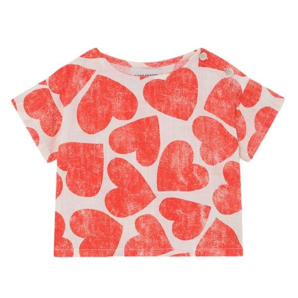 Kids Bobo Choses Short Sleeved Blouse - All Over Hearts Print Kids Bobo Choses Short Sleeved Blouse - All Over Hearts Print