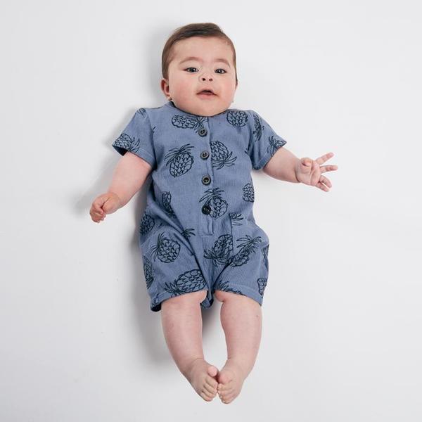 Kids Bobo Choses Short Sleeved Romper - All Over Pineapple Print Kids Bobo Choses Short Sleeved Romper - All Over Pineapple Print