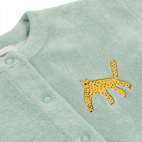 Kids Bobo Choses Terry Cardigan With Leopard Embroidery - Green Kids Bobo Choses Terry Cardigan With Leopard Embroidery - Green