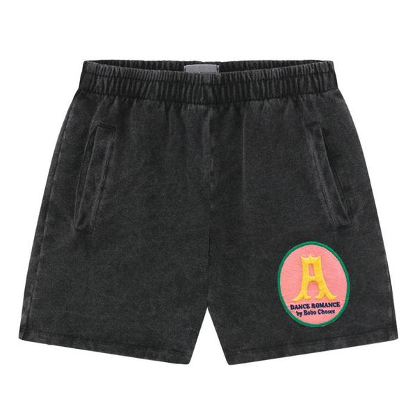 Kds Bobo Choses Fleece Shorts With Shall You Dance Patch - Black Kds Bobo Choses Fleece Shorts With Shall You Dance Patch - Black