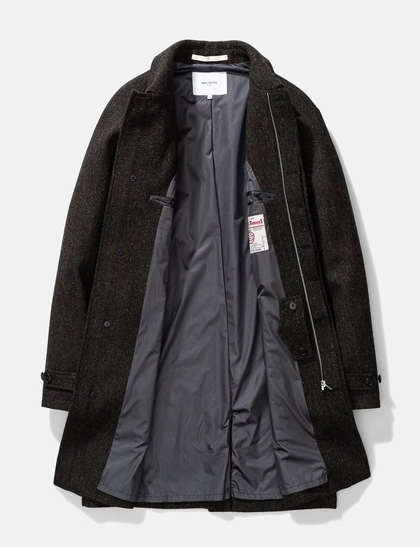 Norse Projects Svalbard Harris Tweed Coat - Black Multi Norse Projects Svalbard Harris Tweed Coat - Black Multi