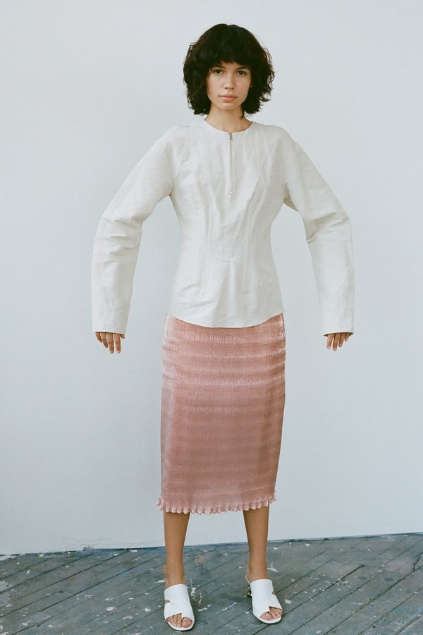 Nomia Zip Front Top With Boning - Natural Nomia Zip Front Top With Boning - Natural